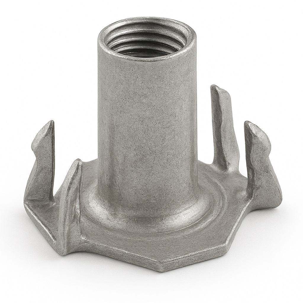 M8-1.25 X 15.9MM 4 PRONG TEE NUT HOPPER FEED  PLN